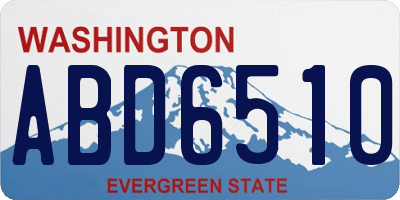 WA license plate ABD6510