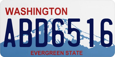 WA license plate ABD6516