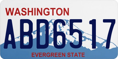 WA license plate ABD6517