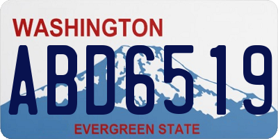 WA license plate ABD6519