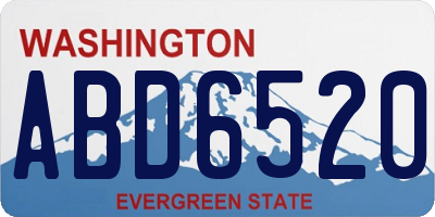 WA license plate ABD6520