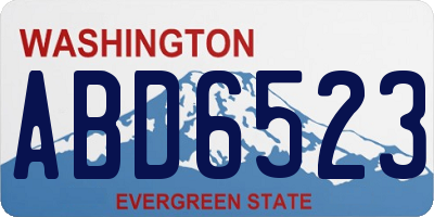 WA license plate ABD6523
