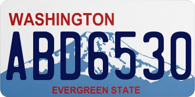 WA license plate ABD6530