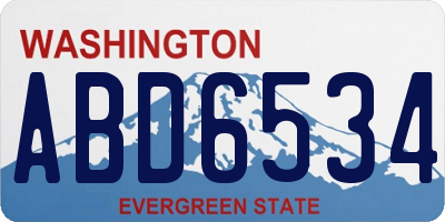 WA license plate ABD6534