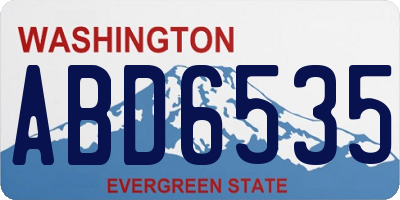WA license plate ABD6535