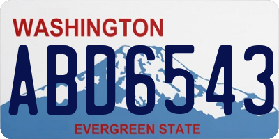 WA license plate ABD6543