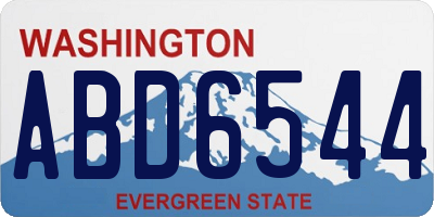 WA license plate ABD6544