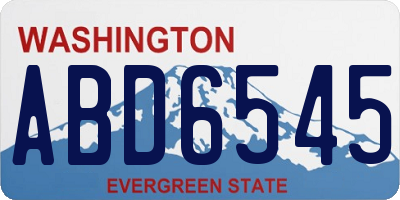 WA license plate ABD6545