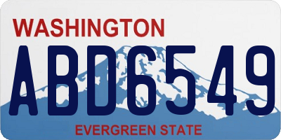 WA license plate ABD6549