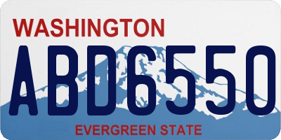 WA license plate ABD6550