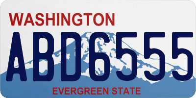 WA license plate ABD6555