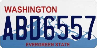 WA license plate ABD6557