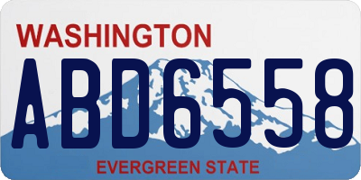 WA license plate ABD6558