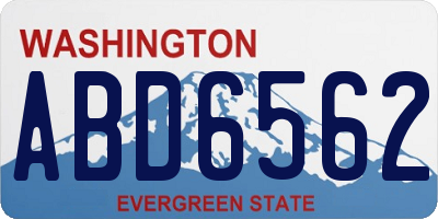 WA license plate ABD6562