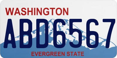 WA license plate ABD6567