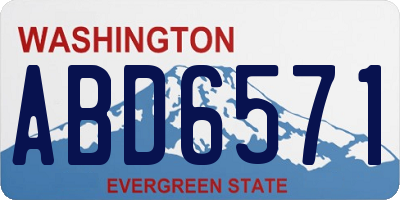 WA license plate ABD6571