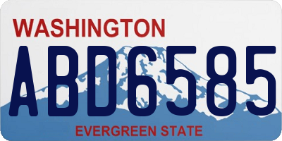 WA license plate ABD6585