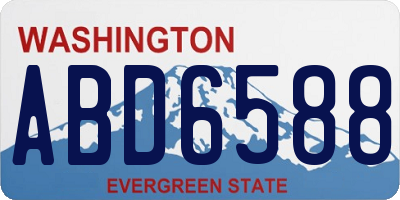 WA license plate ABD6588