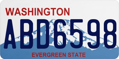 WA license plate ABD6598