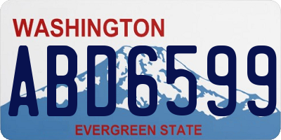 WA license plate ABD6599