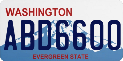 WA license plate ABD6600