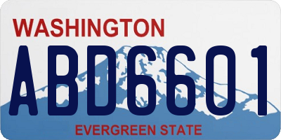 WA license plate ABD6601