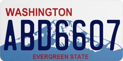 WA license plate ABD6607