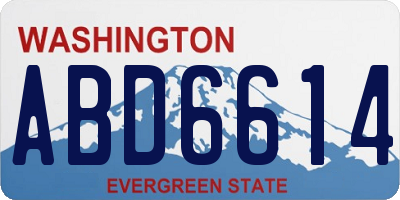 WA license plate ABD6614
