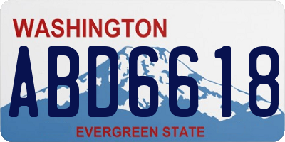 WA license plate ABD6618