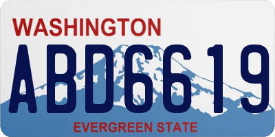 WA license plate ABD6619