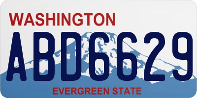 WA license plate ABD6629