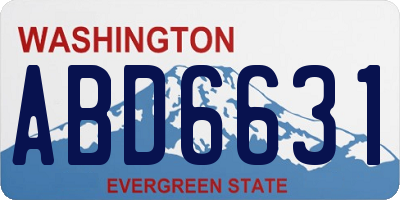 WA license plate ABD6631