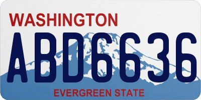WA license plate ABD6636