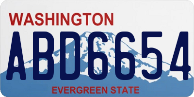 WA license plate ABD6654