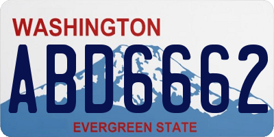 WA license plate ABD6662