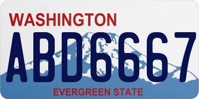 WA license plate ABD6667