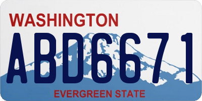 WA license plate ABD6671
