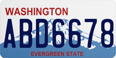 WA license plate ABD6678