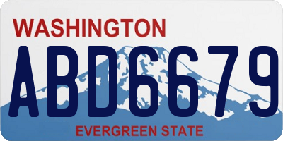 WA license plate ABD6679