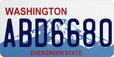 WA license plate ABD6680