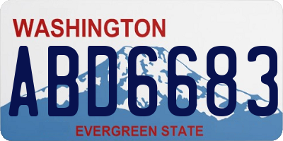 WA license plate ABD6683