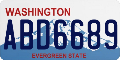 WA license plate ABD6689