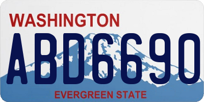 WA license plate ABD6690