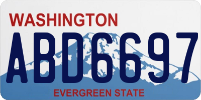 WA license plate ABD6697