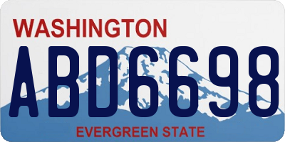 WA license plate ABD6698