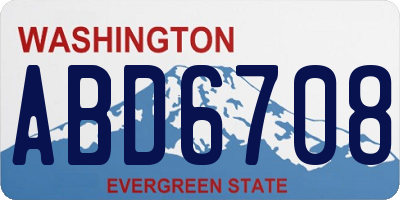 WA license plate ABD6708