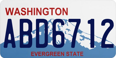 WA license plate ABD6712