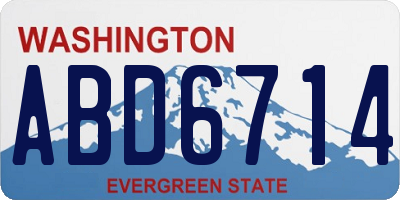 WA license plate ABD6714