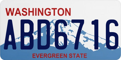 WA license plate ABD6716