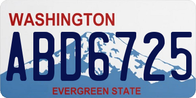 WA license plate ABD6725